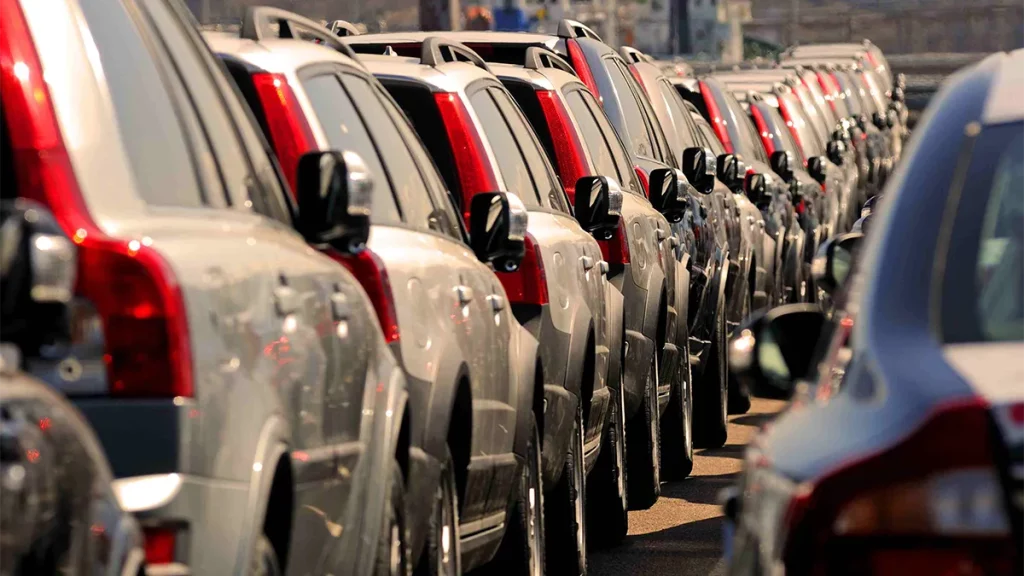Cars in line